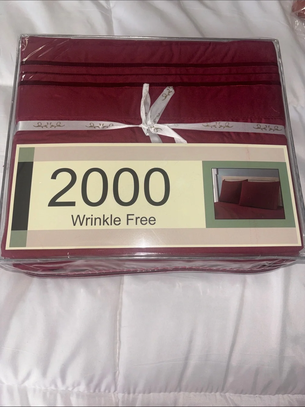Queen 2000 Wrinkle Free Sheet Set - Deep Burgundy